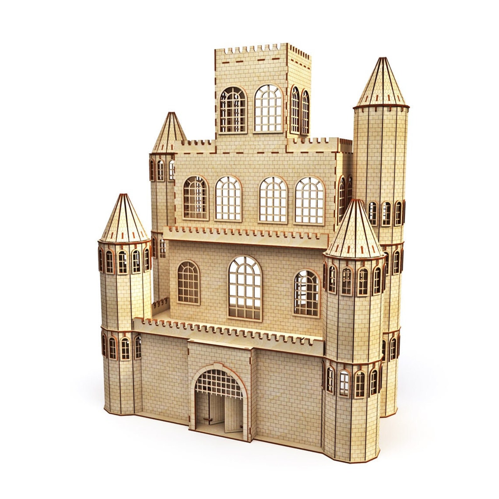 Medieval Castle Dollhouse Wooden dollhouse DIY Dollhouse Etsy