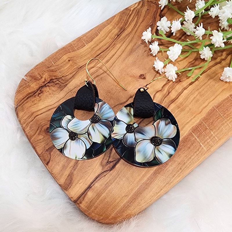 Dogwood Enamel Earrings-Pink main image 0