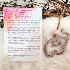 Unbreakable Bond of Sisterhood, Elephant Ornament, Friendship Gift, Car Charm, Sisterhood Gift, Story Ornaments