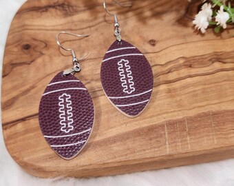 Football Earrings – Acrylic Sports Jewelry – Team Spirit Game Day Accessories