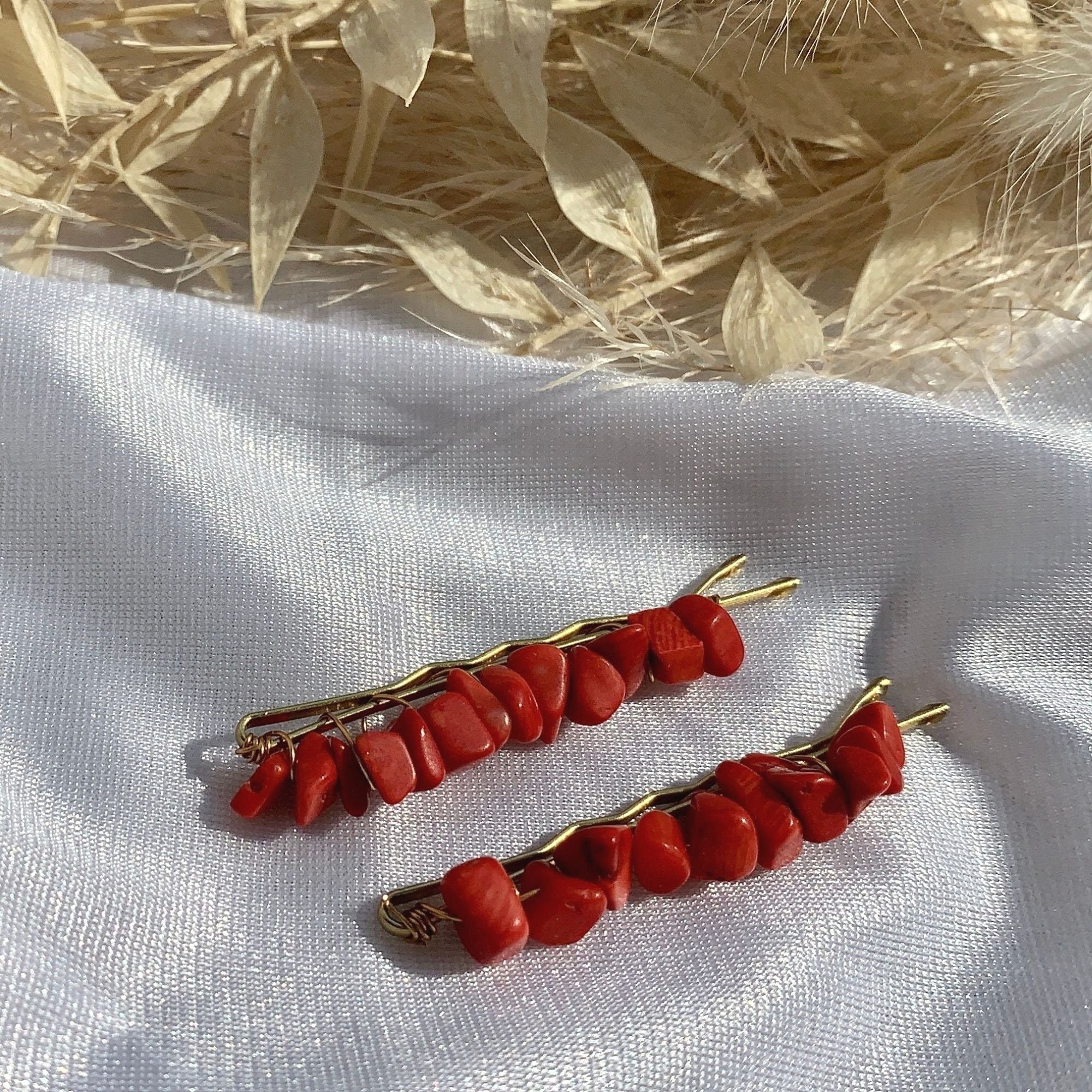 Cherry Red Hair Pins beaded hair pins hair accessories Etsy