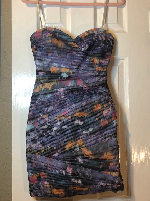 Gorgeous Multicolor BCBG Dress, Tube Dress, Strapl