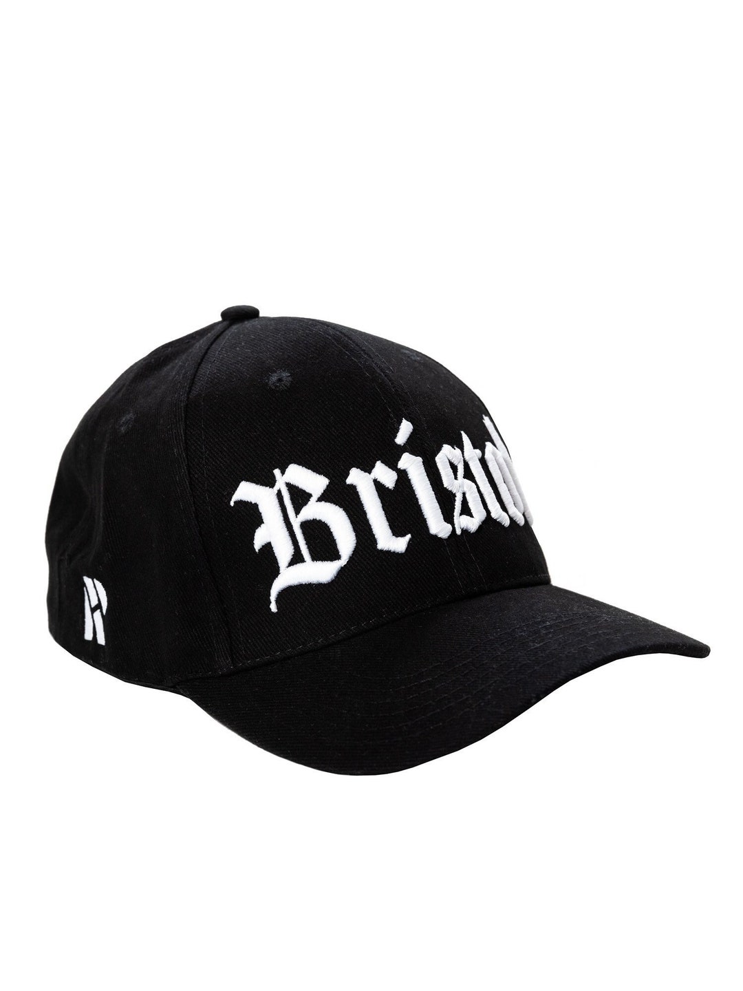 Black Bristol Baseball Cap: 3D White Lettering, Curved Peak - Etsy