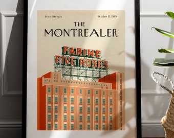 Retro Montreal Poster | Farine Five Roses | Vintage travel print | Instant Download | Printable PNG file