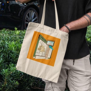 Montreal Tote Bag: Hand-Drawn Mile End Bagel Shop, Retro Style