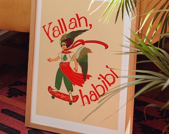 Lebanese Poster | Arabic Art print | Retro Decor | Eclectic Oriental Decor