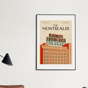 Montreal Poster | Printable Wall Art | Vintage Travel poster | Farine Five Roses | Retro decor | PNG File | Montrealer | Instant Download