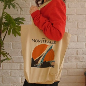 Montreal Tote Bag | Organic cotton | Olympic Tower | Stadium | Retro style | Gift for Him or Her