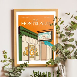 Montreal Poster | Wall Art print | Vintage Travel poster | St Viateur Bagel | Mile End | Retro decor | Montrealer | Gift for him or her