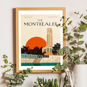 Vintage Atwater Market Montreal Poster: Hand-Drawn Travel Art Print