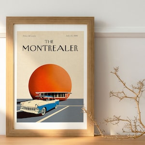 Affiche de Montréal | Art mural imprimable | affiche de voyage vintage | Julep orange | Décoration rétro | Fichier PNG | Montréalais | Téléchargement numérique
