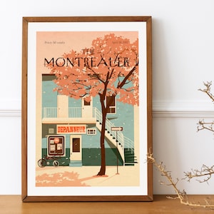 Póster de Montreal / Arte mural imprimible / Póster de viaje vintage / Plateau Mont Royal / Decoración retro / Archivo PNG / Montrealer / Descarga digital