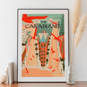 Póster de Toronto, Canadá / Impresión artística canadiense vintage / Ilustración dibujada a mano / Póster de viaje retro / Decoración de pared