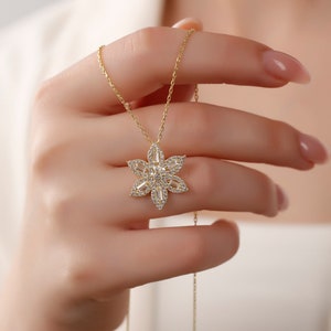 Lotusbloemketting, zilveren lotusbloemketting, stokbroodsteen lotusketting, zilveren kettingen, cadeau voor haar, cadeau voor moeder, cadeau