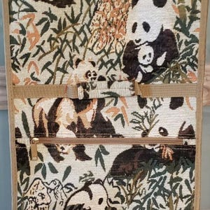 Tapestry Wheeled Bag Pandas 23x13 Walking Shopping Foldable D18