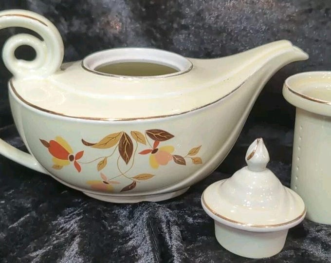 Vintage Hall Aladdin Teapot W/lid & Infuser Autumn Leaf 5 CUP~1942-1976 ...