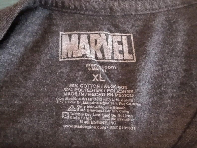Camiseta vintage Marvel XL gris con chimichangas y tacos, con queso, 117 cm, Deadpool B62 imagen 2