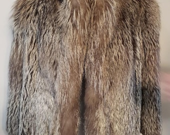 VTG Genuine Coat Jacket Ladies Wolf? Silver Fox? STUNNING! EUC