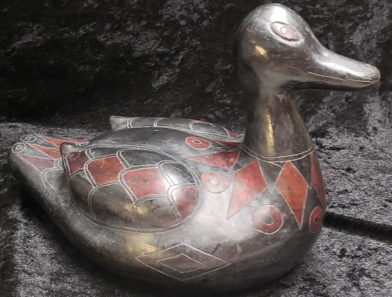 Vintage Handmade Duck Sculpture Clay Aztec Stunning! Unique! - Etsy