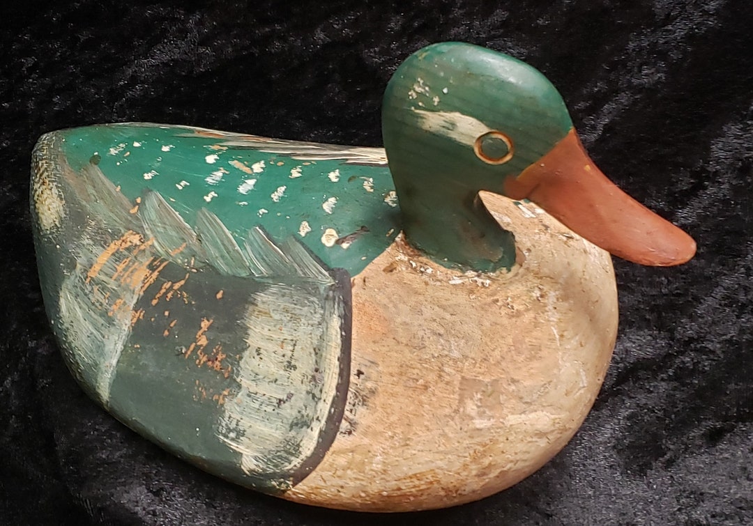 Authentic Vintage antique Cork Duck Decoy Etsy