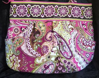 Vera Bradley Designer Very Berry Cotton Ladies Handbag Purse Retited (22h09)