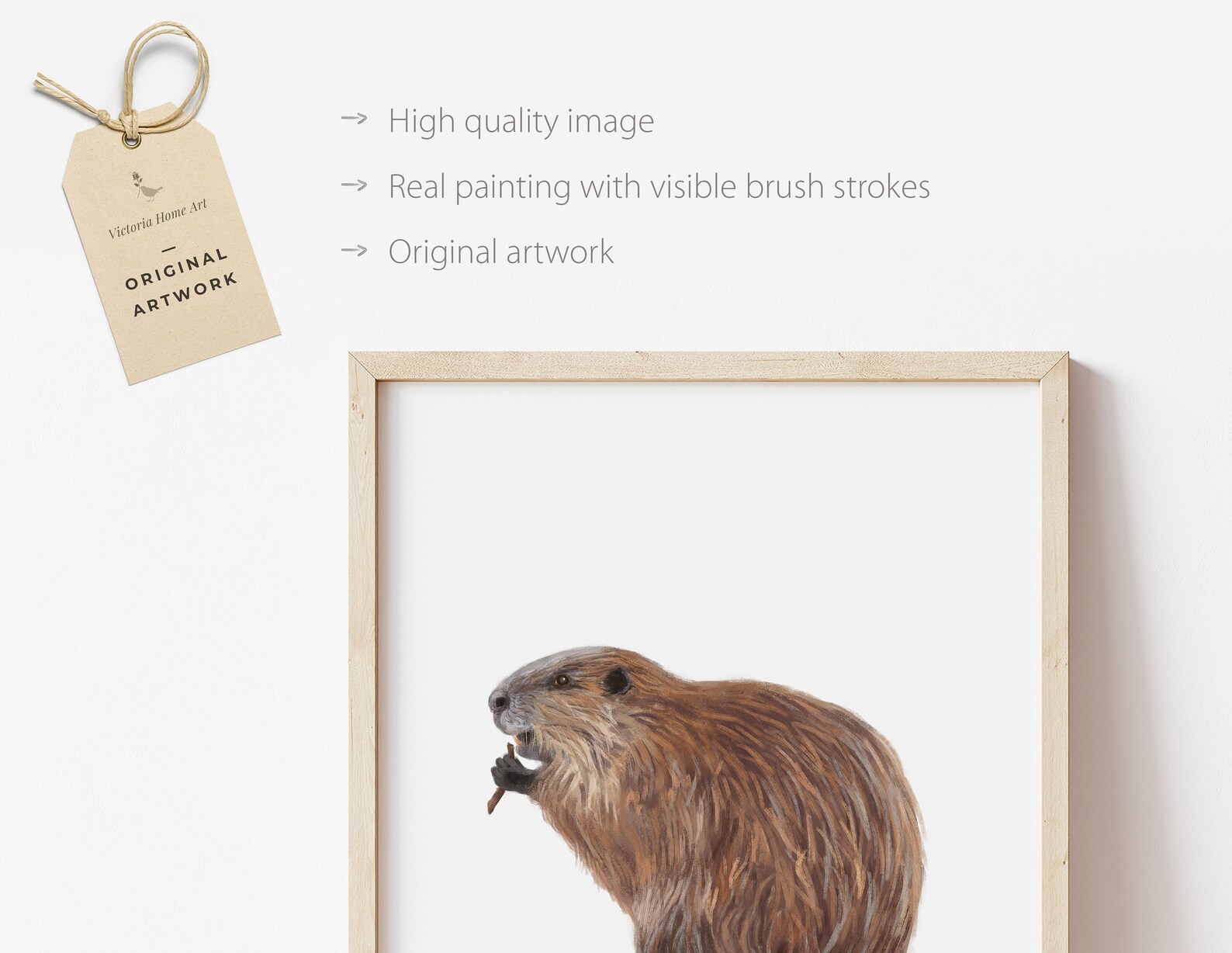 Beaver Print Woodland Printable Wall Art Forest Animals - Etsy