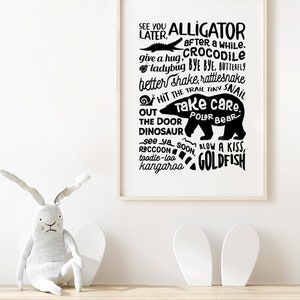 See You Later Alligator Poster, Animals, Classroom Art, Teacher ...