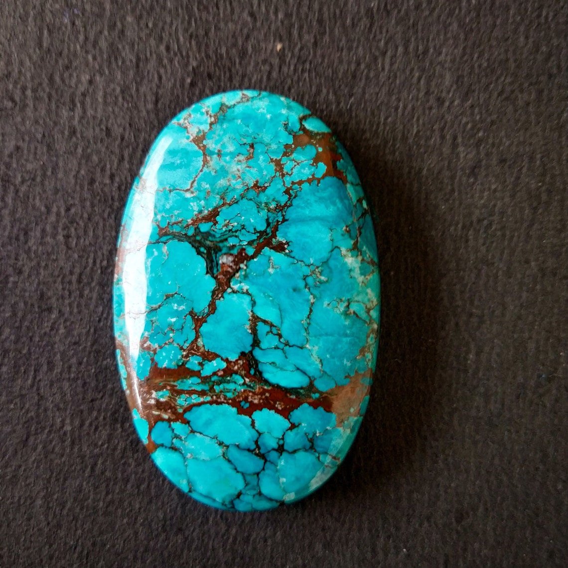 Large Genuine Turquoise Oval Cabochon calibrated flat back Etsy