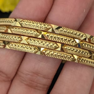 South India gold bangles/4 set mom bangles/2.6 size side gold bangles/2.8 size bangles/adult gold bangles/guarantee bracelet bangles