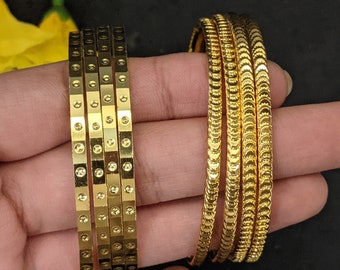 2.4 gold bangles/2.6 set of 4 bangles/2.8 size bangles/India bangles/Bangles bracelet/Gold covering bangles/four bangles/traditional bangles