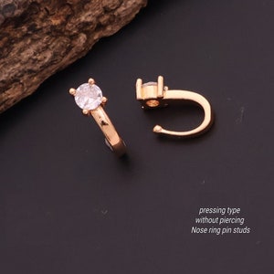 Nose Ring, Non-Piercing clip On Noserings, Nose Cuffs, Fake Nose Ring, Nose studs, Indian nose ring, baby ear studs, Nose Ring, CZ Nosering,