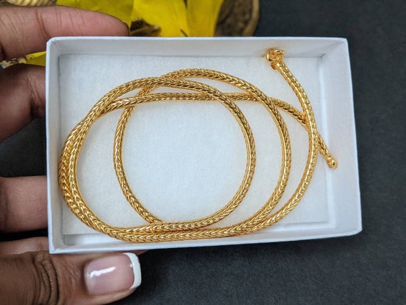 South Indian Manglasutra Chain gold Plated Broad Chain 24 Chain