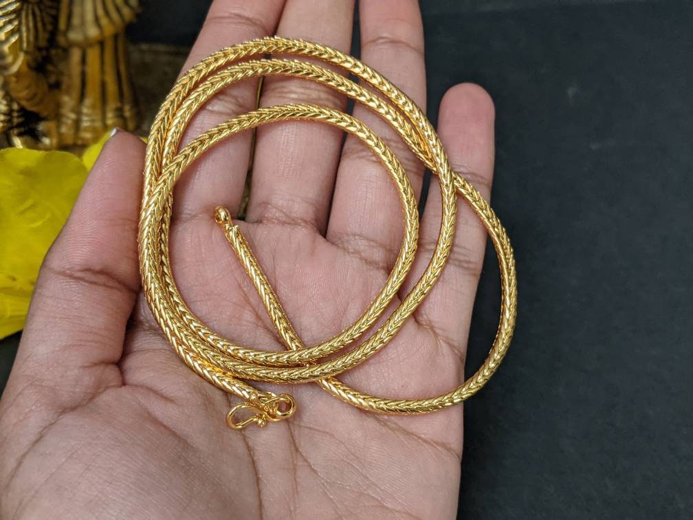 Indian Rope Chain South Indian Manglasutra Chain/gold Plated Broad Chain/24