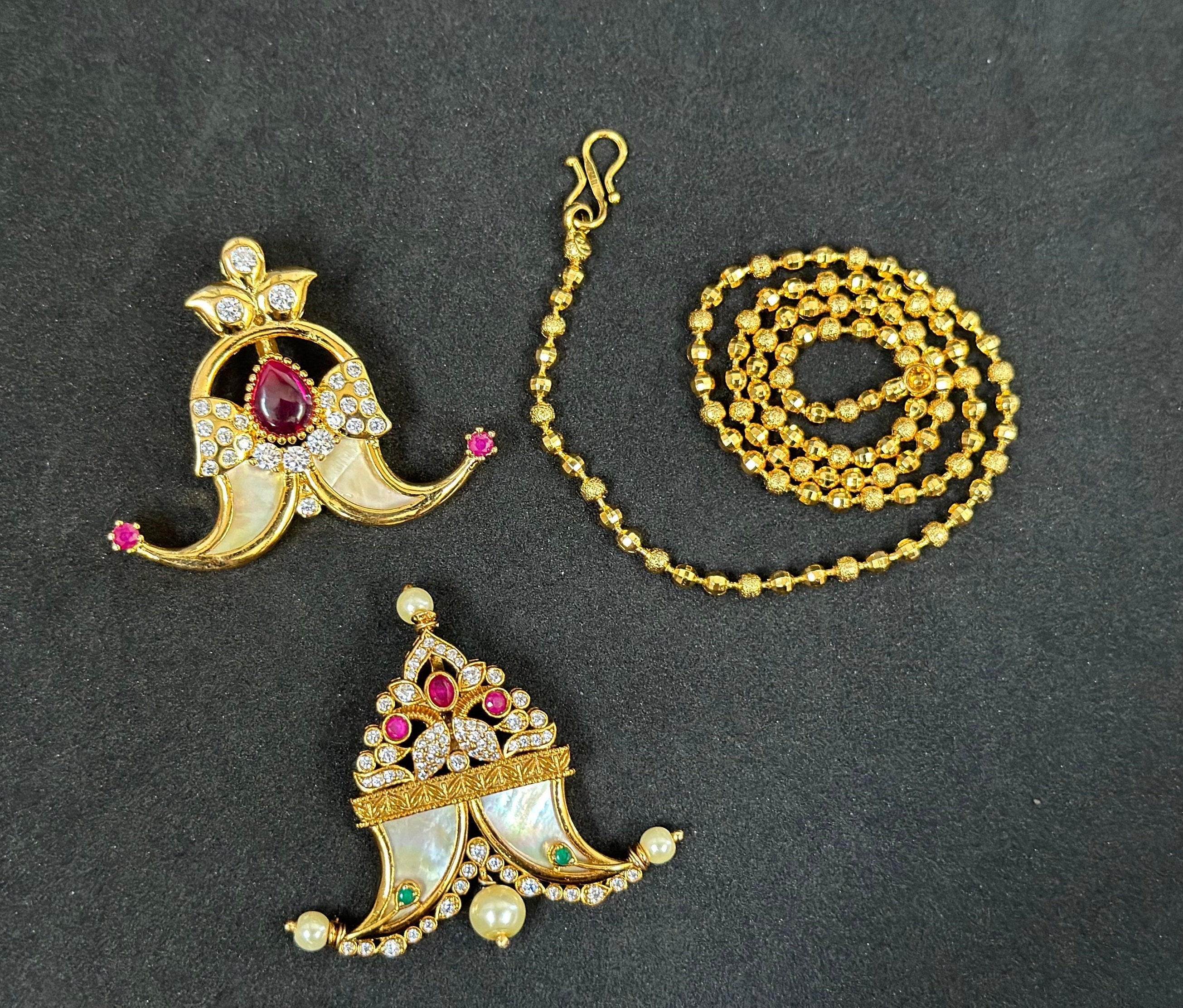 Double Puli goru pendant imitation tiger nail CZ locket men s locket gold locket AD puligoru chains trendy lockets India chain locket