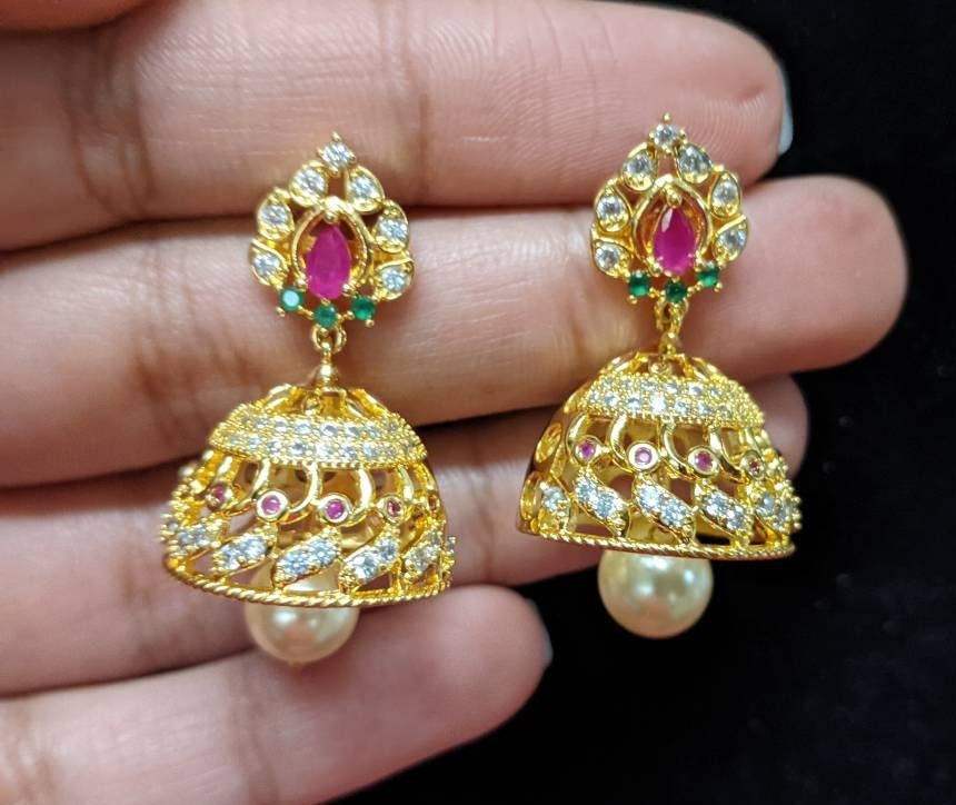 INDIAN Multi Colore jumka Orecchino Perline tradizionale di piccole dimensioni ripiegato GRATIS P&P 