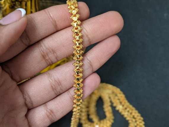 South Indian Manglasutra Chain gold Plated Broad Chain 24 Chain long Necklace Chain indian Chian thick Chain big Indianchain pusthelu Chain Etsy Canada