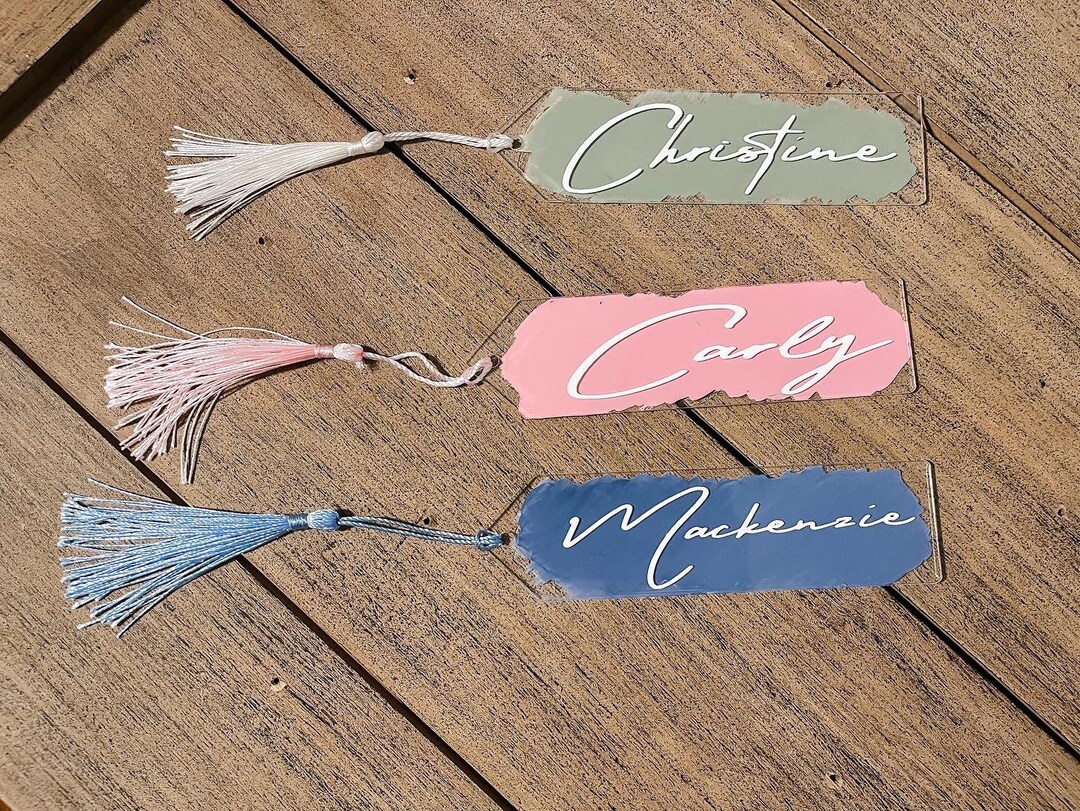 Clear Bookmark, Custom Bookmark, Name Bookmark, Boho Bookmarks, Simple Bookmarks, Book
