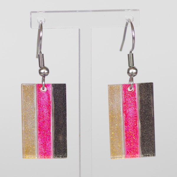 Sparkly German flag / Bundesflagge earrings. Perfect gift for fans of Germany / Deutschland who want to show their patriotism.