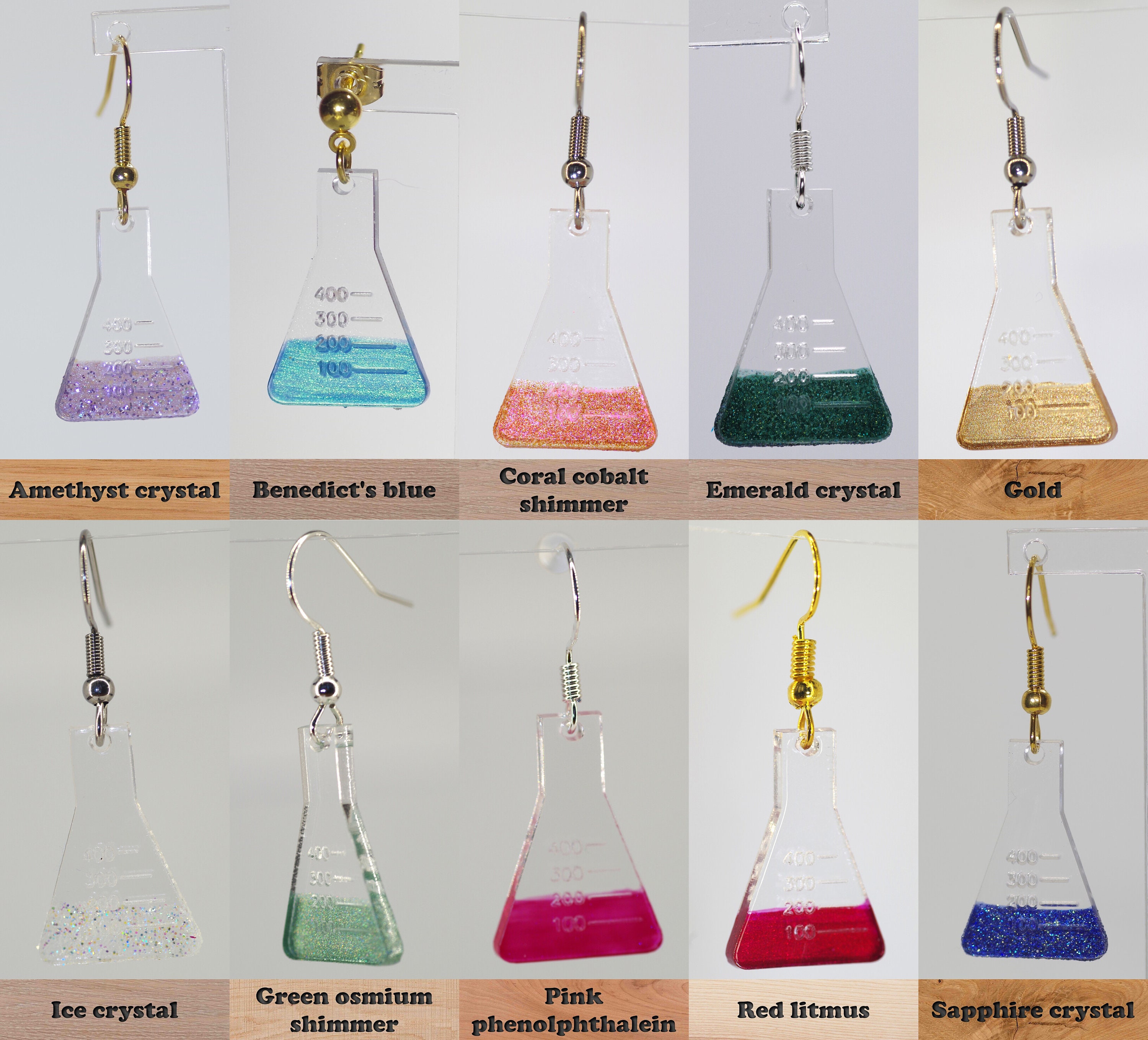 Funny Laser Acrylic Measuring Cup Earrings for Women Asymmetric Fantasy Chemical Reagent Bottle
