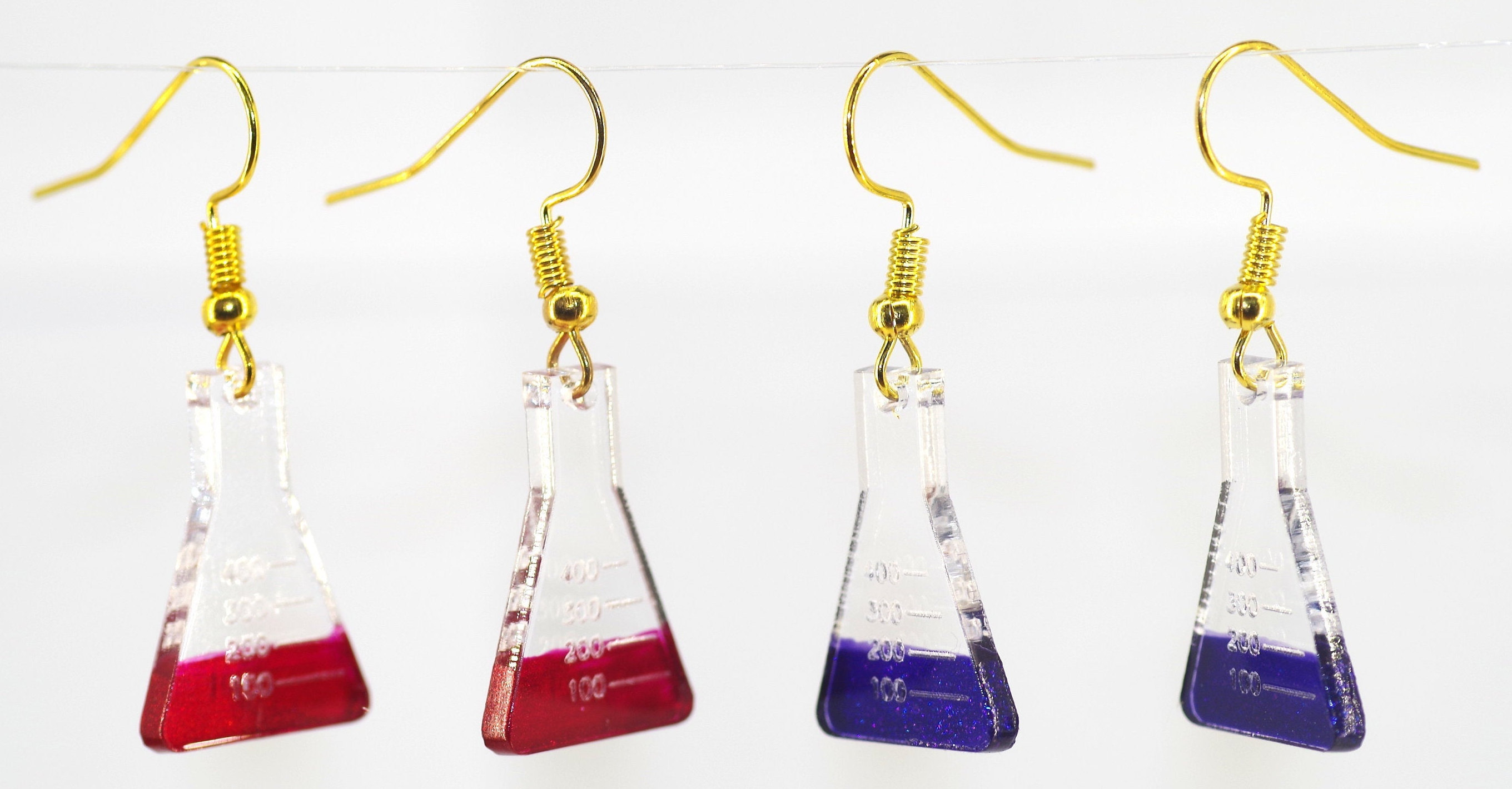 Conical Flask Earrings Gift for Scientist or Teacher Etsy UK