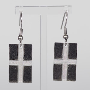 Vlag van Cornwall / Baner Peran oorbellen. Perfect sieradencadeau voor reizigers naar Cornwall en fans van Saint Piran/Pyran