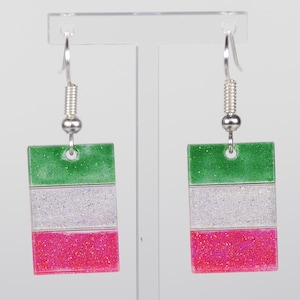 Sparkly Italy flag earrings