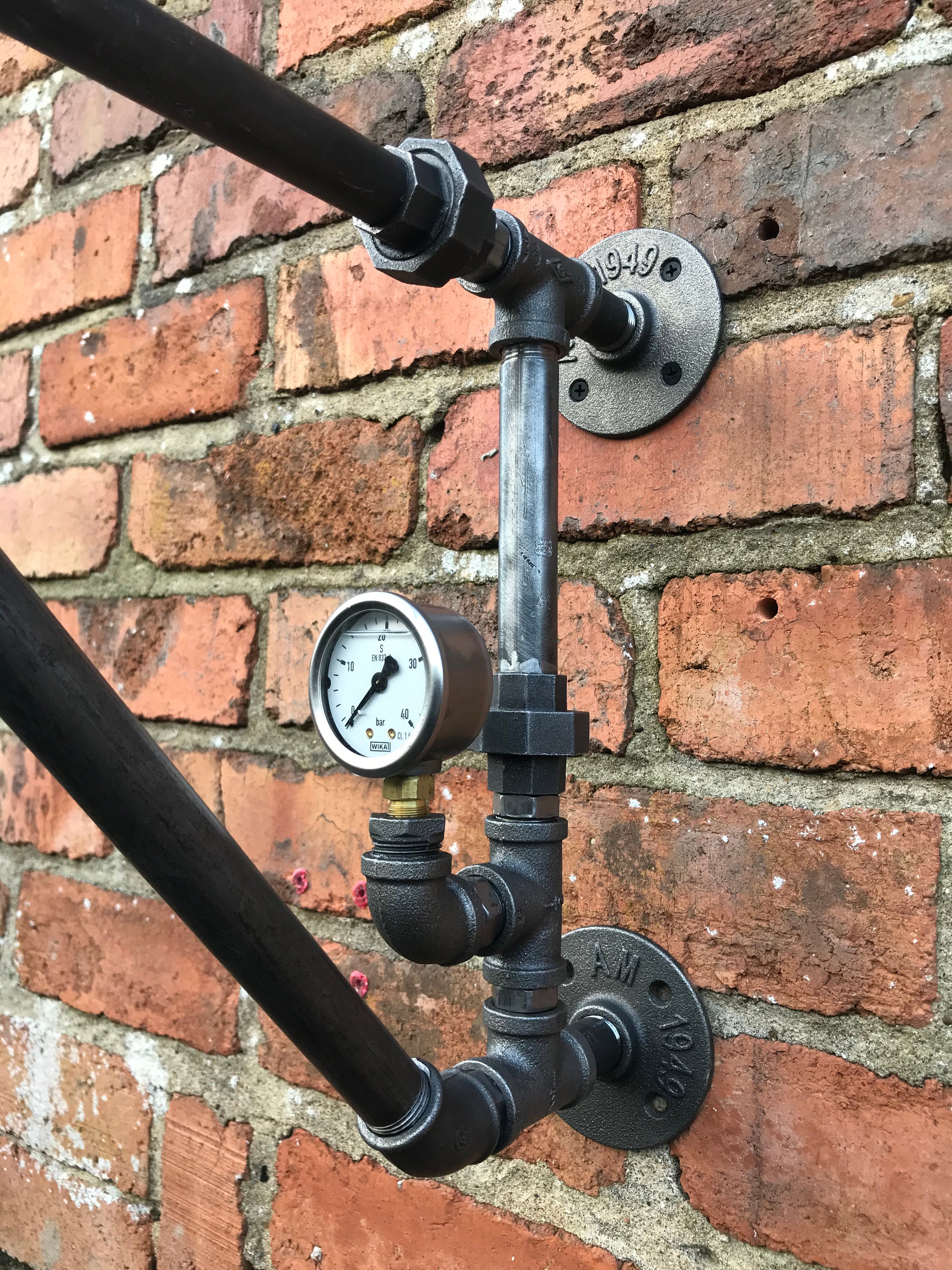 Pipe Hanging Basket Brackets, Handmade Metal Hanging Basket Brackets