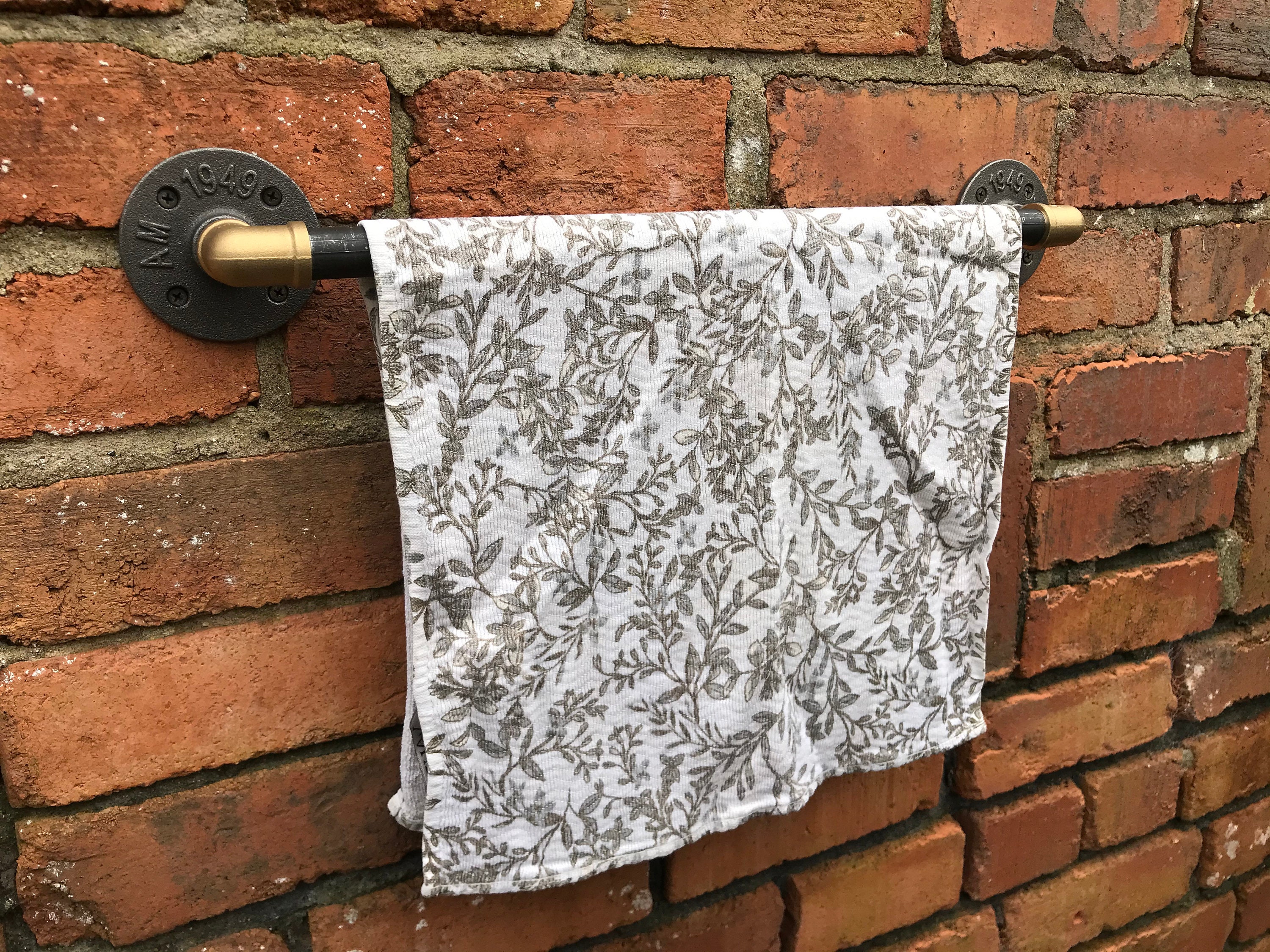 Metal Pipe Towel Rail, Wall Mounted Industrial Towel Rail, Rustic