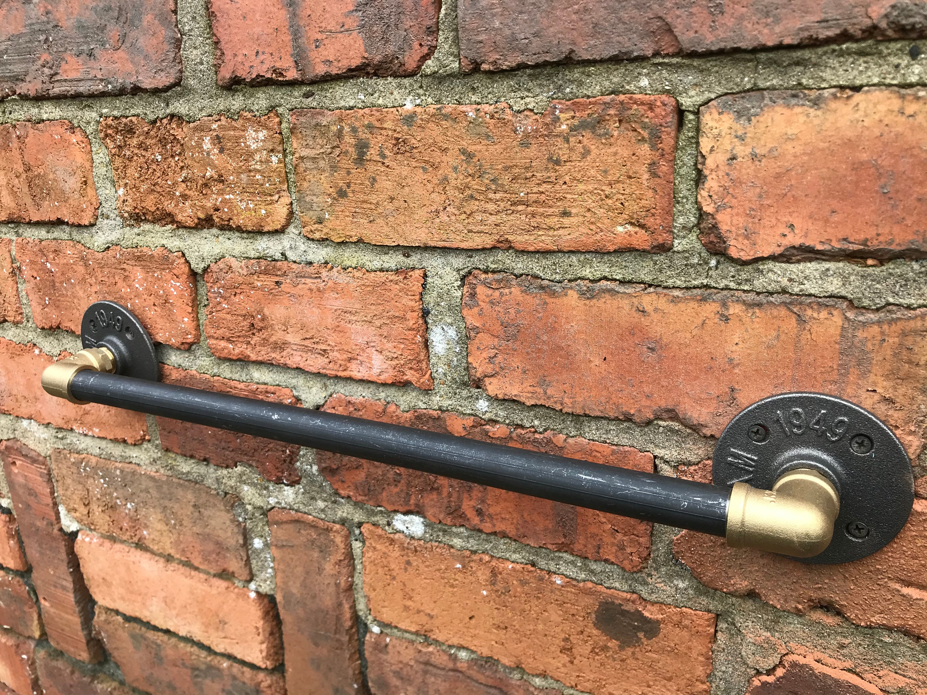 Metal Pipe Towel Rail, Wall Mounted Industrial Towel Rail, Rustic