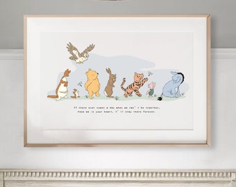 Winnie The Pooh Wall Art, Minimal Nursery Decor, A. A. Milne Book Quote Print, Instant Download, Art Print, New Baby, Piglet, Eeyore, Tigger