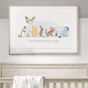 Winnie The Pooh Wall Art, Minimal Nursery Decor, A. A. Milne Book Quote Print, Instant Download, Art Print, New Baby, Piglet, Eeyore, Tigger