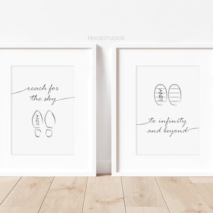 Toy Story Nursery Art Print, Woody Buzz Boots, Minimalist Decor (Digital Download)