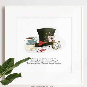 Alice In Wonderland Wall Art | Instant Download | Mad Hatter |  Tea Time | Queen Hearts | Digital Print | Nursery Decor | Movie Quote Poster