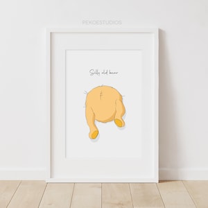Silly Old Bear, Winnie The Pooh Wall Art, Minimal Nursery Decor, Instant Download, New Baby, Pooh Bear